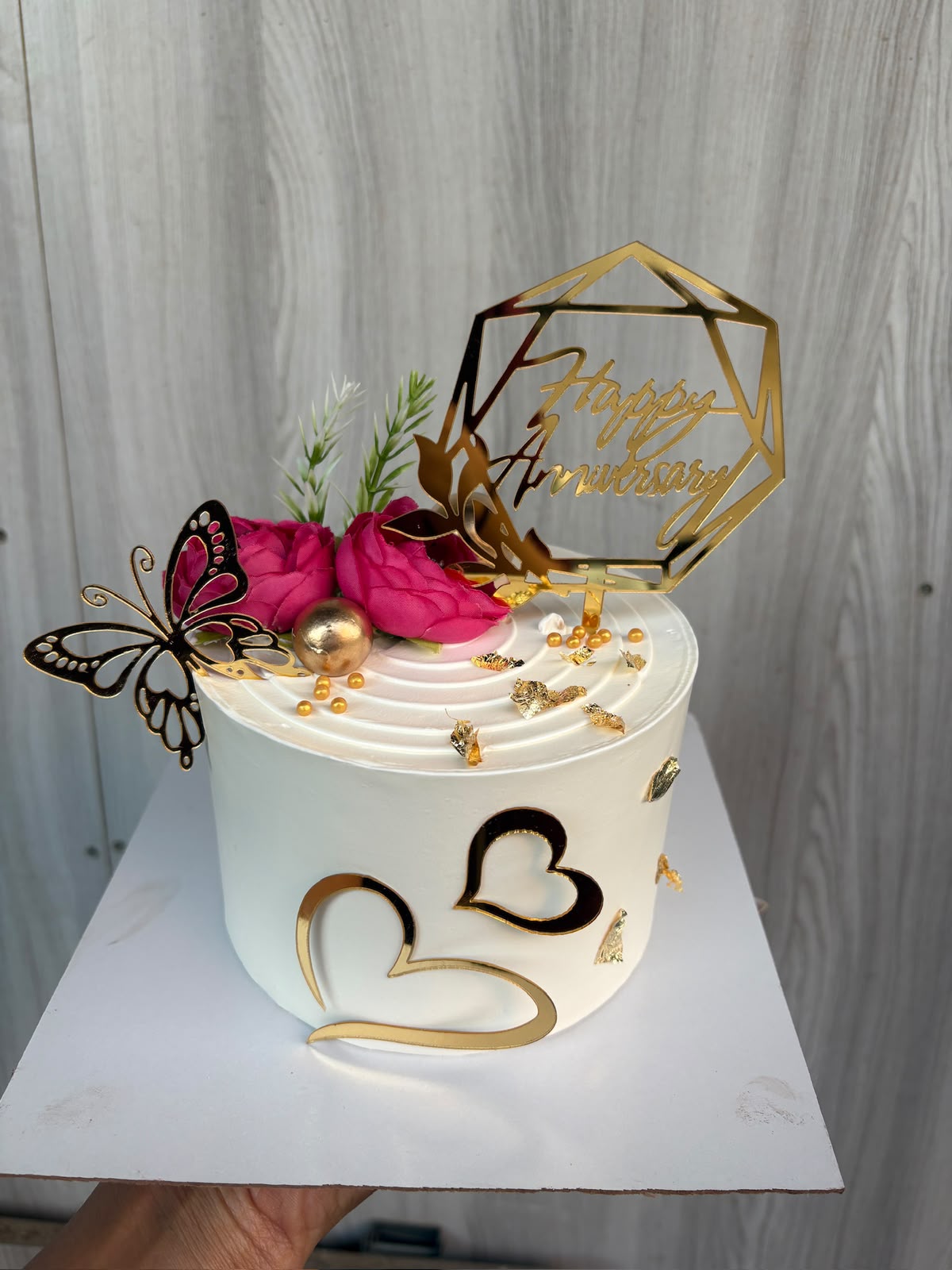 Blush Bloom Anniversary Cake