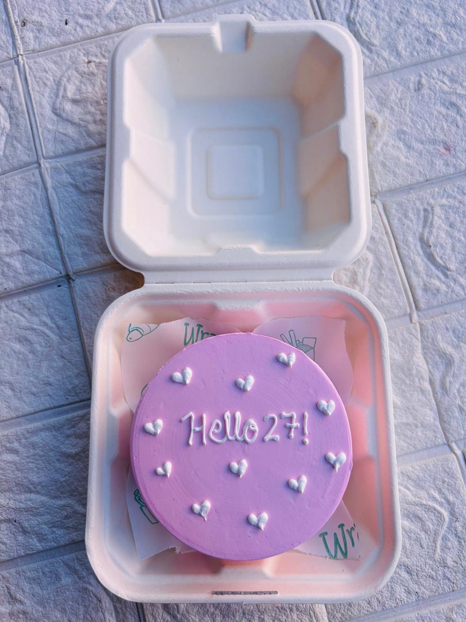 Aesthetic Hello 27 Bento Cake