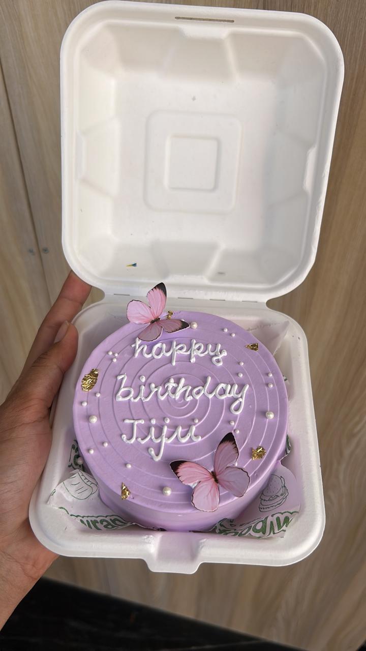Lavender Butterfly Bento Cake