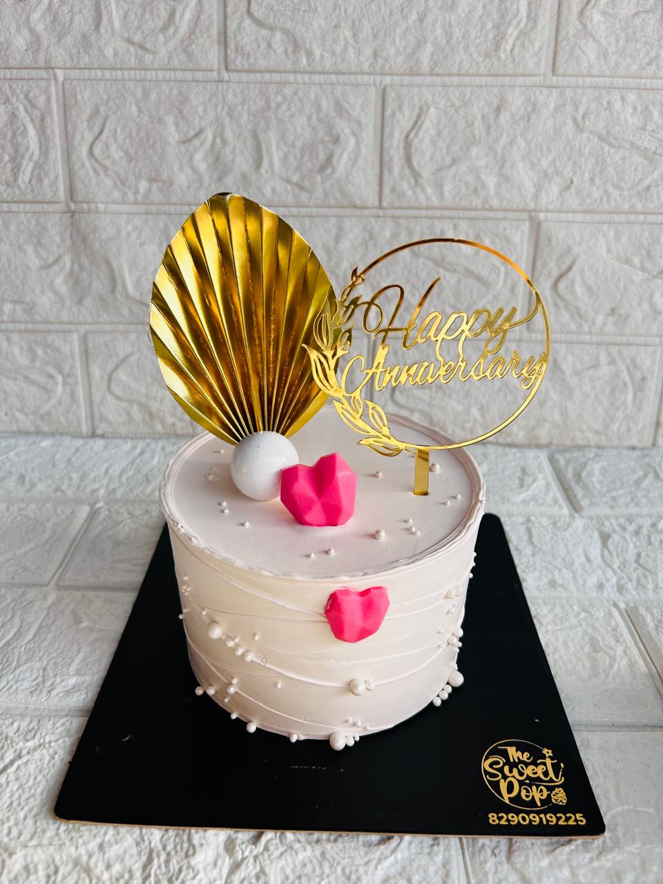 Golden Shell Anniversary Cake