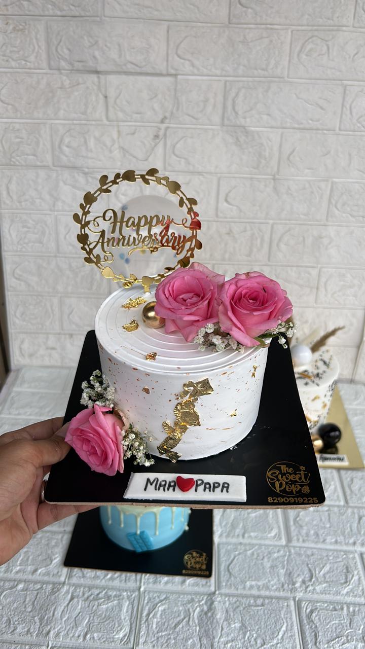 Floral Gold Leaf Cake