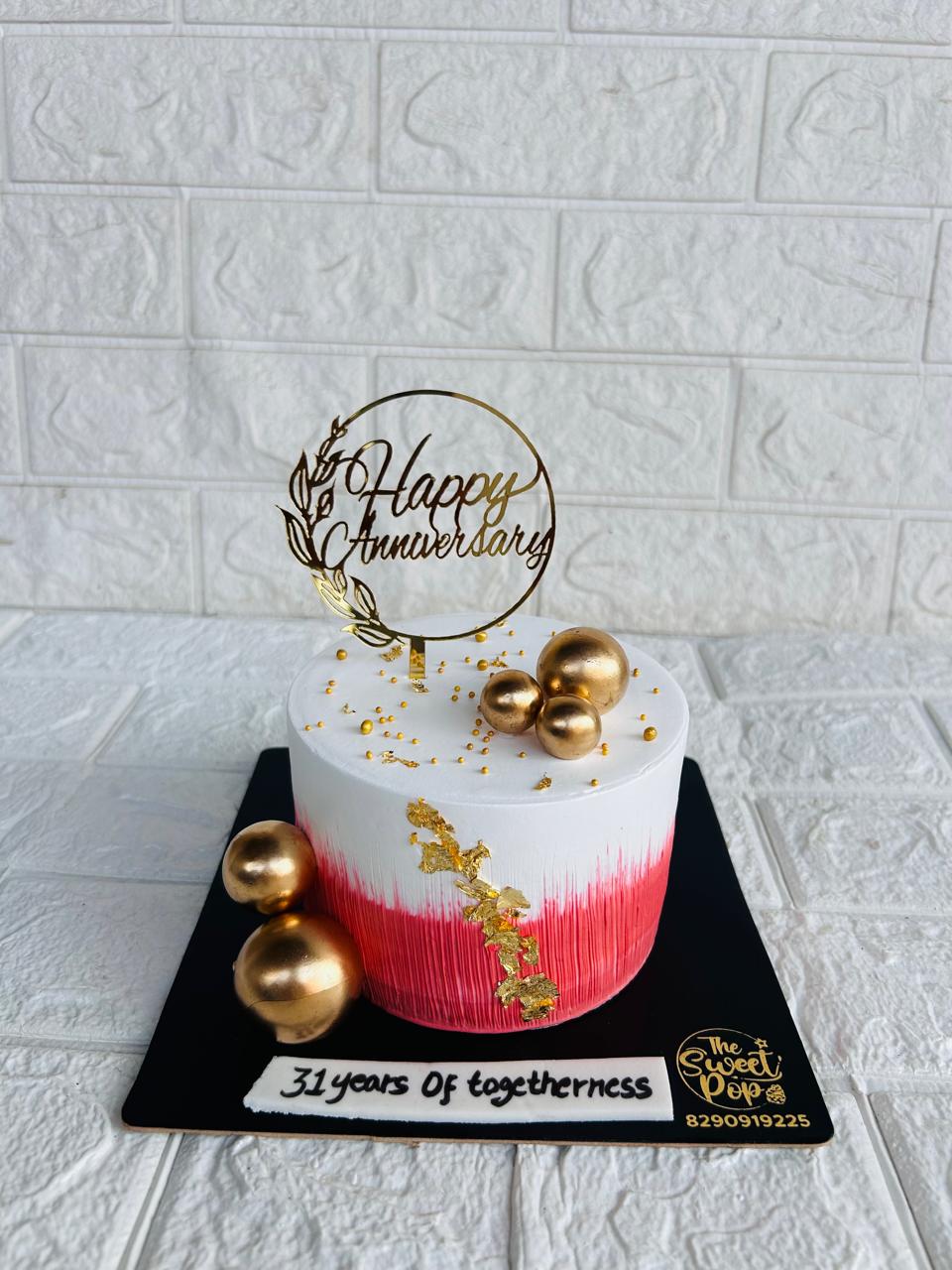Red Ombré Anniversary Cake