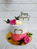 Blushing Hearts & Roses Cake