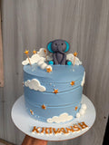 Baby Elephant Sky Theme Cake