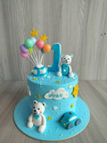 Balloon & Teddy Birthday Cake