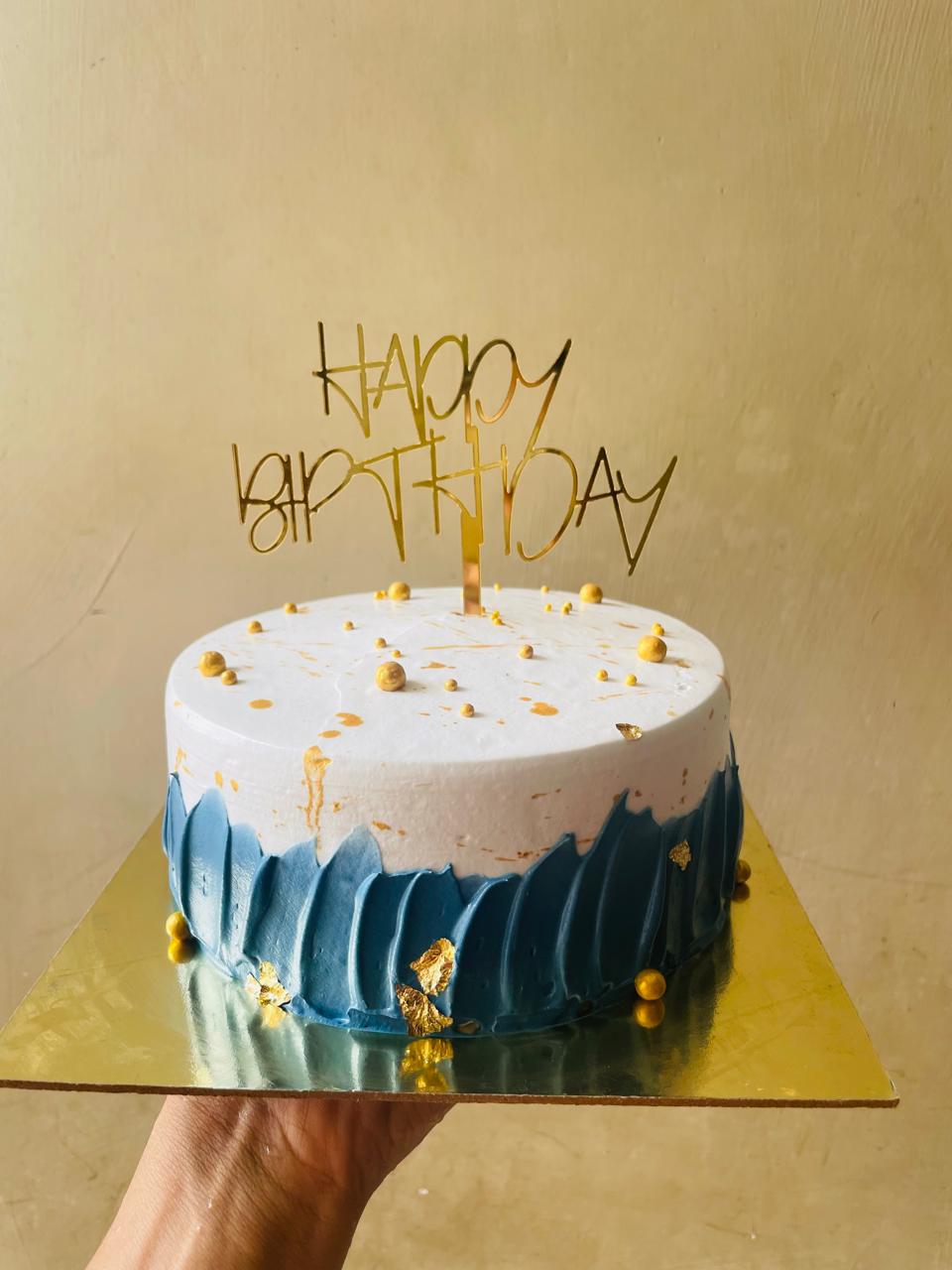 Royal Blue Wave Birthday Cake