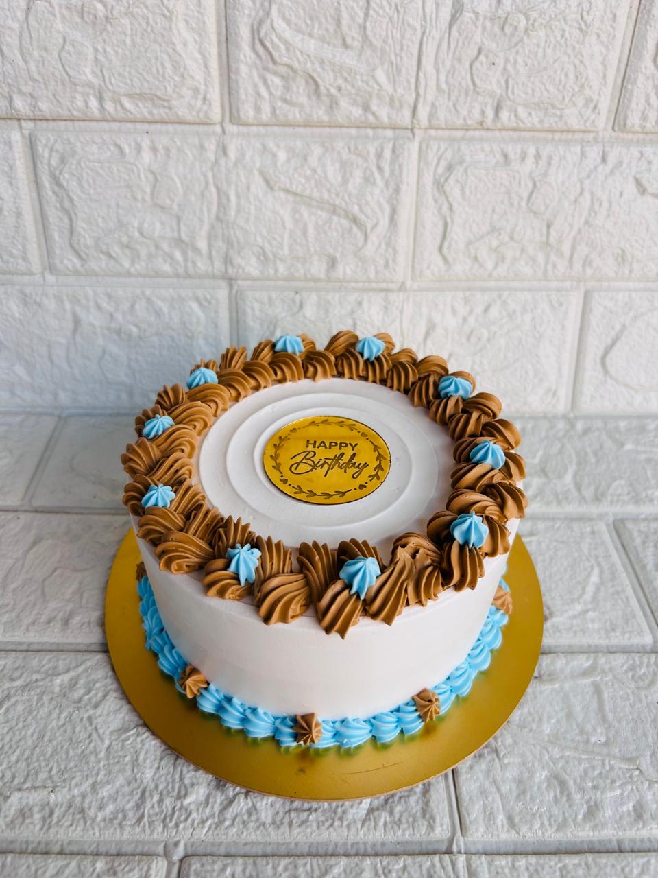 Elegant Chocolate & Blue Cake