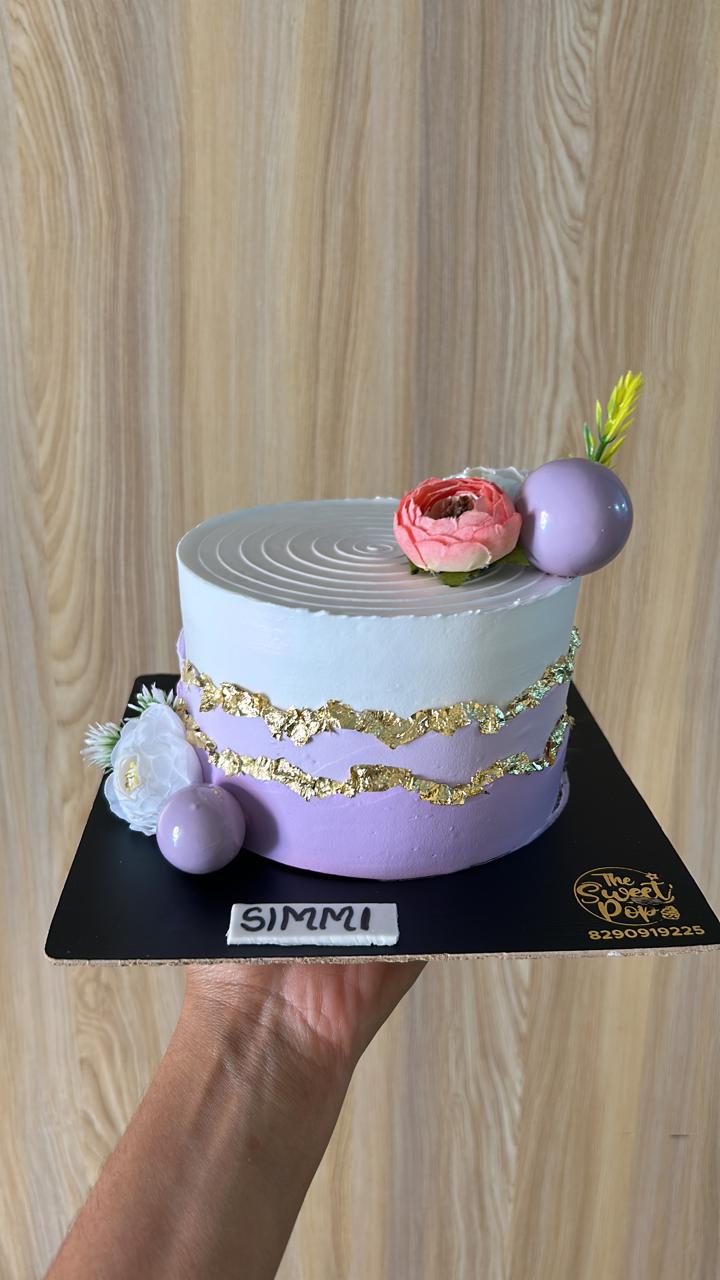 Lavender Gold Elegance Cake