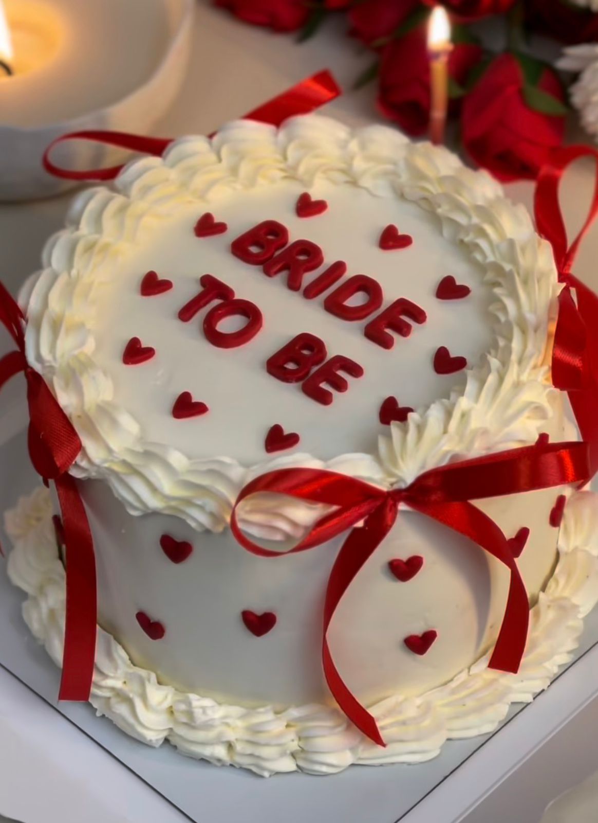 Be Mine Red Ribbon Cake