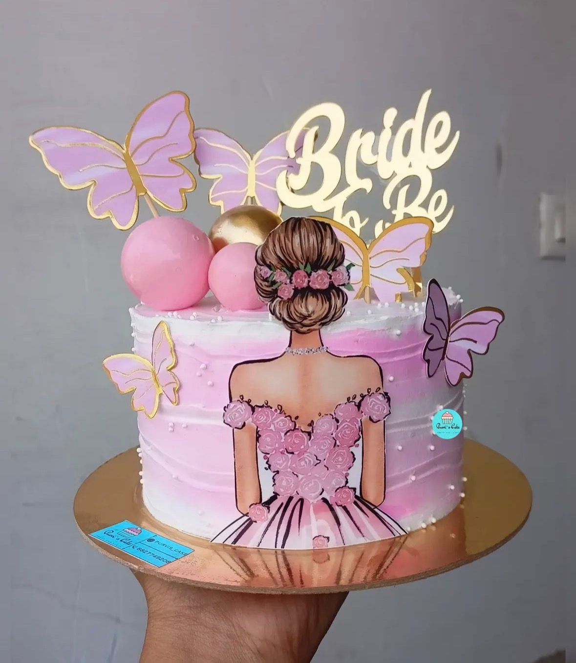 Pink Ombre Butterfly Celebration Cake