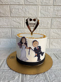 Bride & Groom Cartoon Wedding Cake