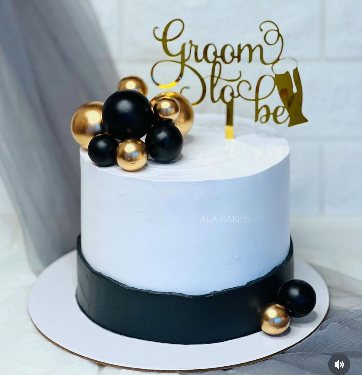 Minimalist Groom to Be Cake