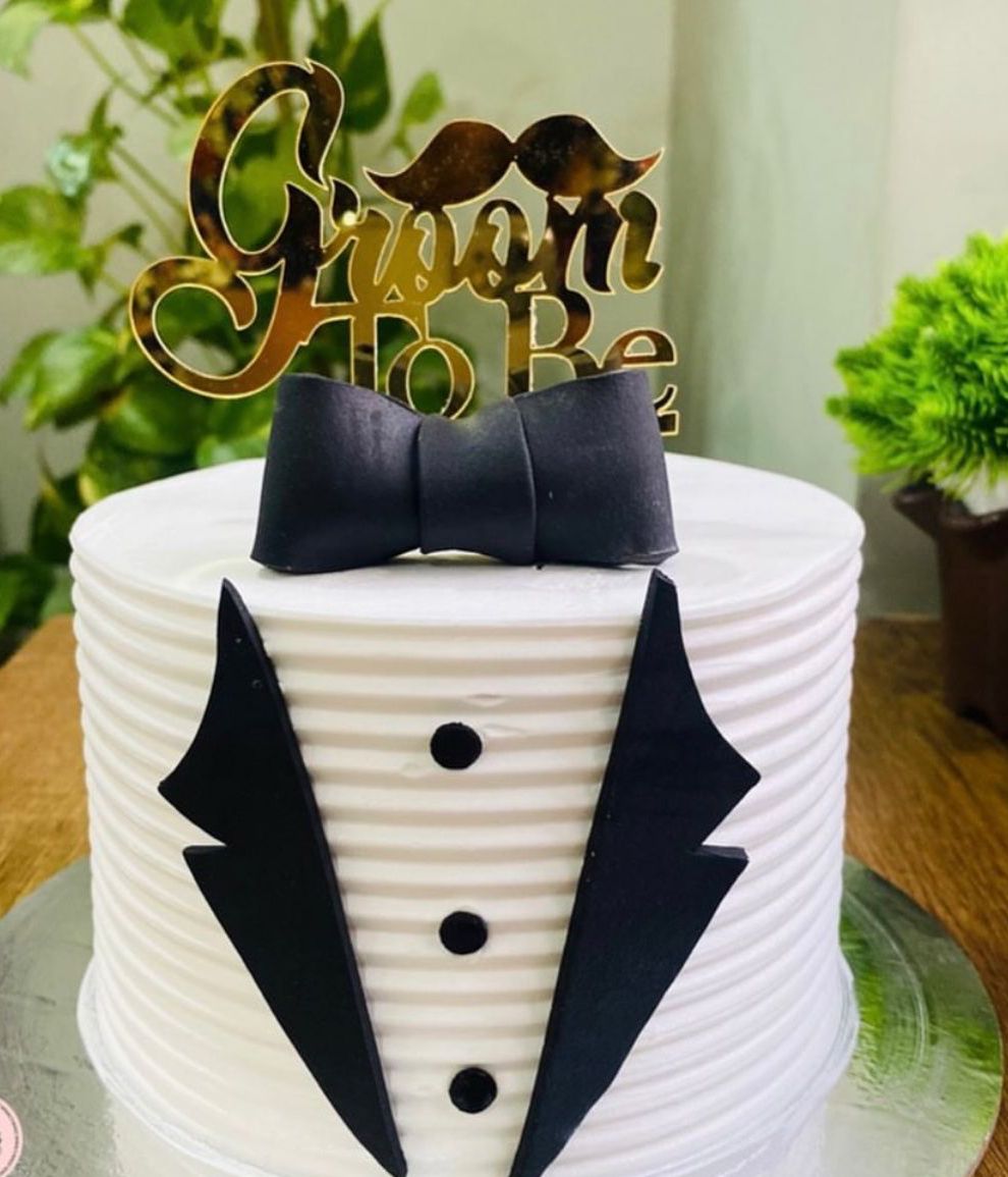 Dapper Groom to Be Tuxedo Cake