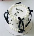 Black Bow Groom to Be Cake