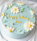 Elegant Blue & White Floral Cake