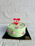 Pastel Green Mom Celebration Cake