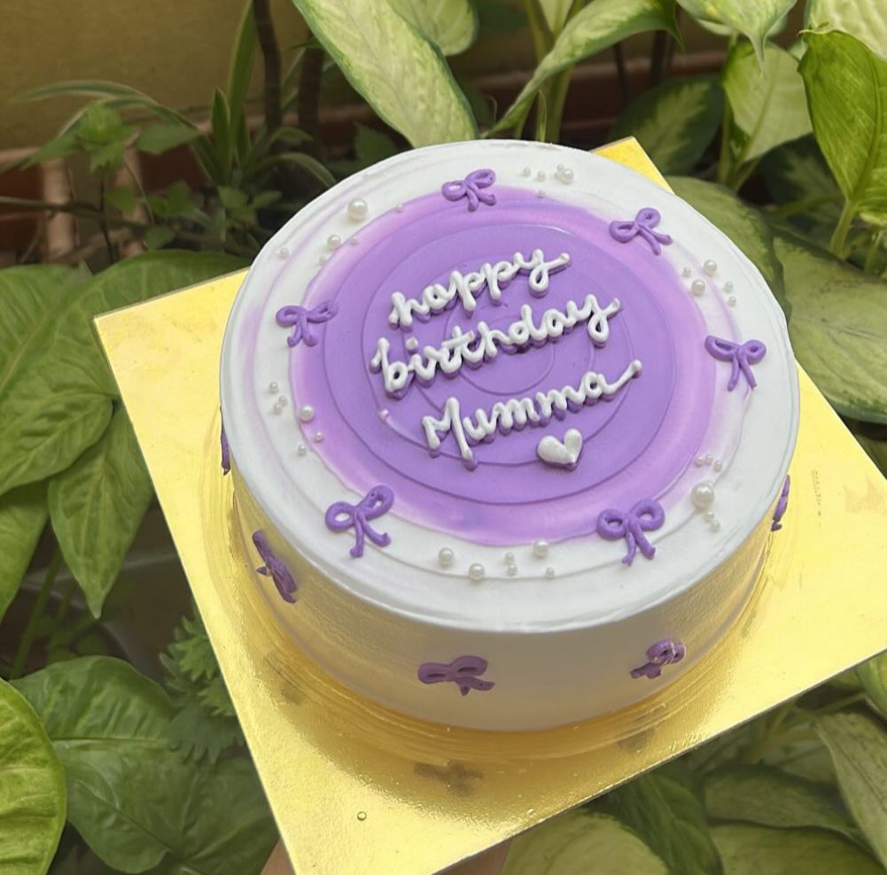Purple & White Birthday Cake for Mumma