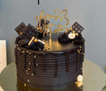 Rich Chocolate Drip Cake with Gold Pearls