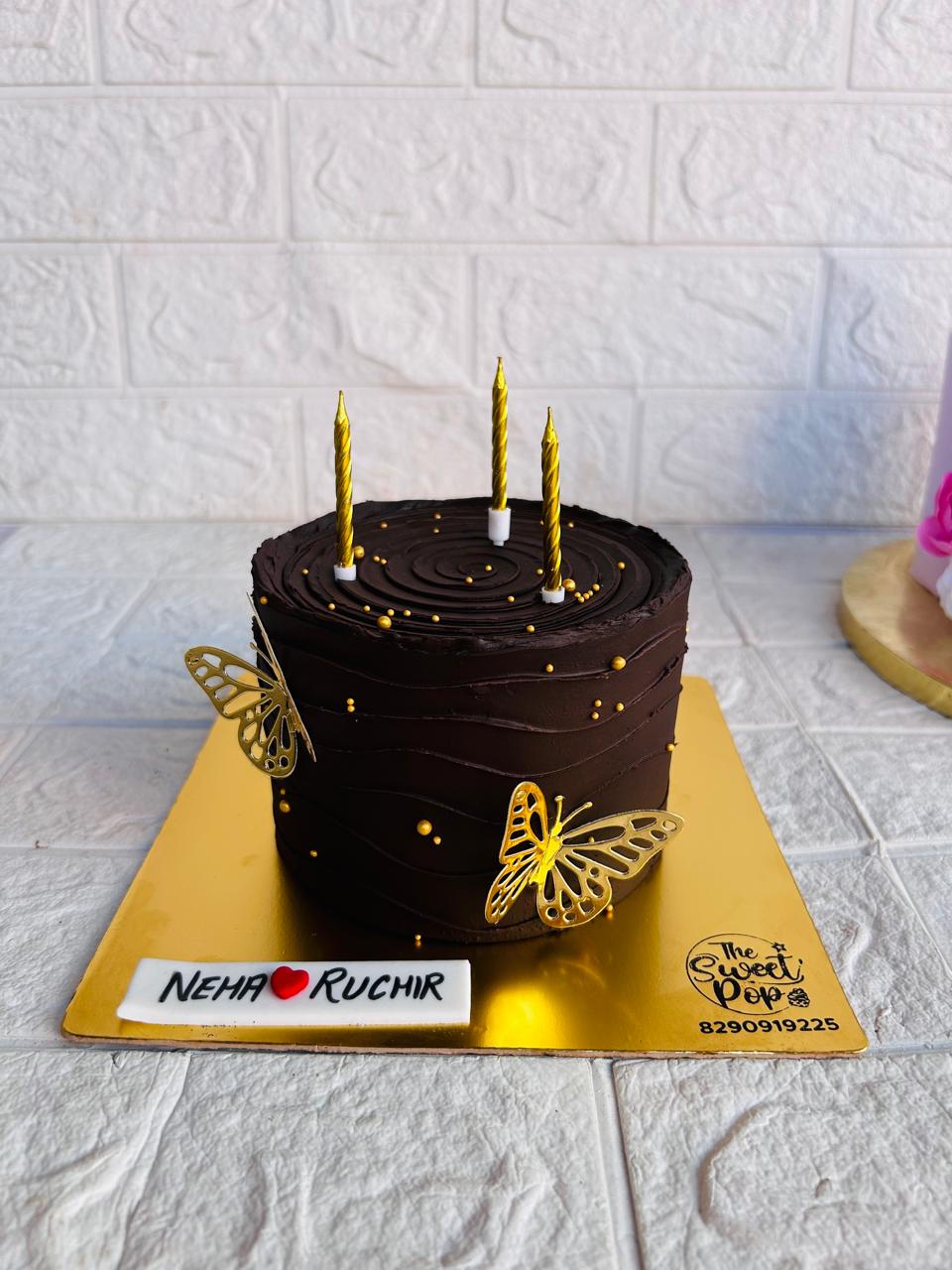 Elegant Butterfly Chocolate Cake