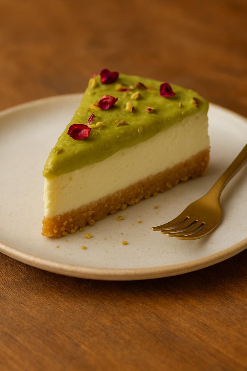 Pistachio Cheesecake Slice