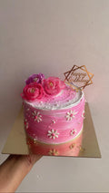Elegant Pink Rose Birthday Cake