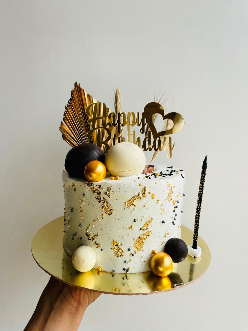 Luxury Gold Drip Birthday Cake