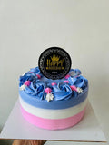 Pretty Blue Pink Celebration Cake